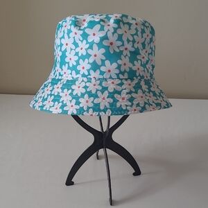 Turquoise and Floral Bucket Hat